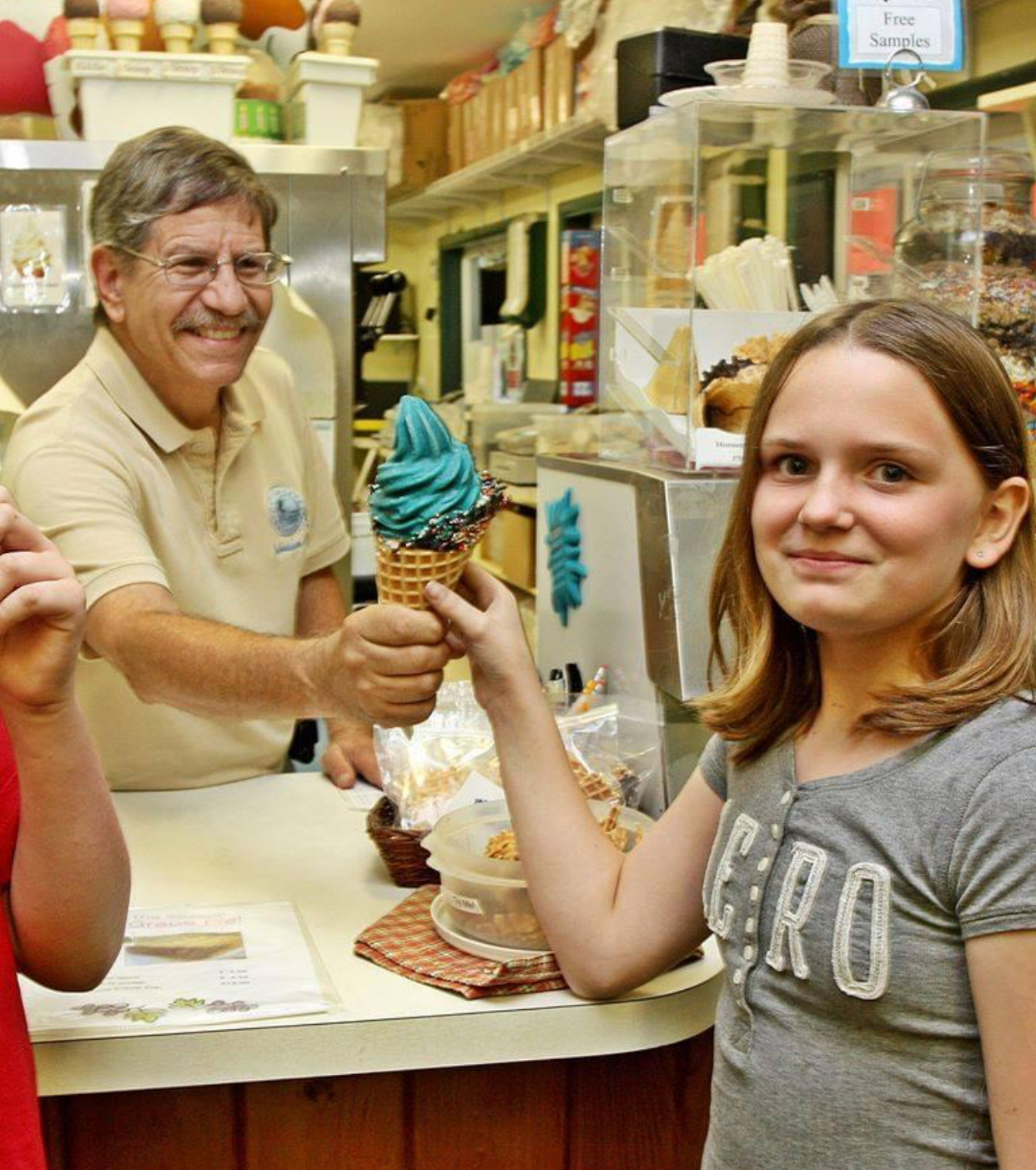 Jeff Serving Ice Cream Inside Interlaken Cayuga Lake Creamery